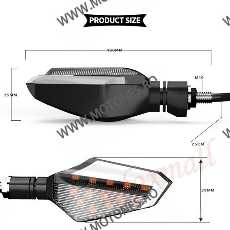 Set 2 Buc Semnalizare Fata Semnale LED universale M10 U8353 U8353  Semnalizare Moto LED Universale 65,00 lei 65,00 lei 54,62 ...