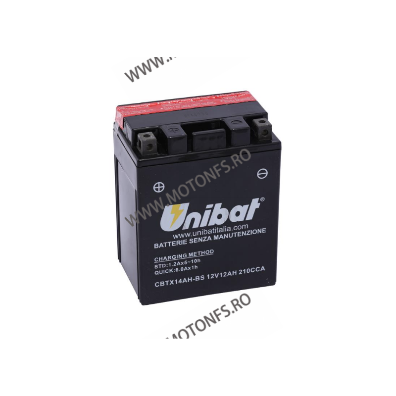 UNIBAT - Acumulator fara intretinere CBTX14AH-BS (Yuasa: YTX14AH-BS) l/b/h 134 x 89 x 166 U295-343-BS UNIBAT UNIBAT Acumulato...