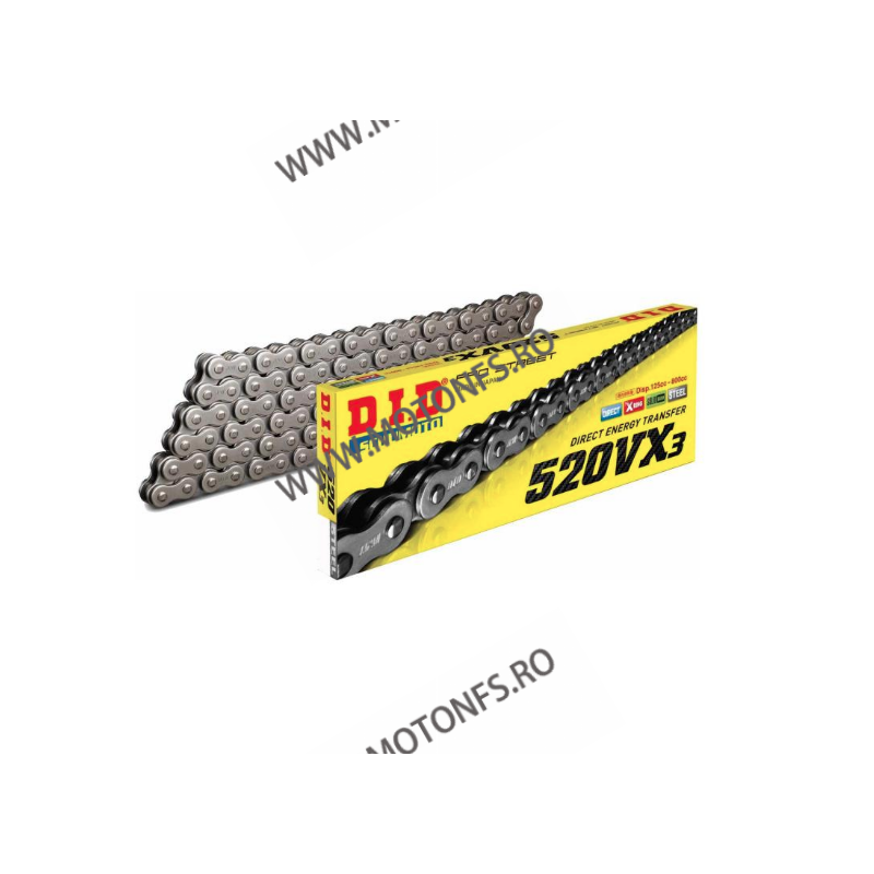 DID - Lant 520VX3 cu 096 zale - X-Ring ZB Steel color, ZJ conn.link 1-460-096 DID RACING CHAIN DiD Lant 520 296,00 lei 266,40...