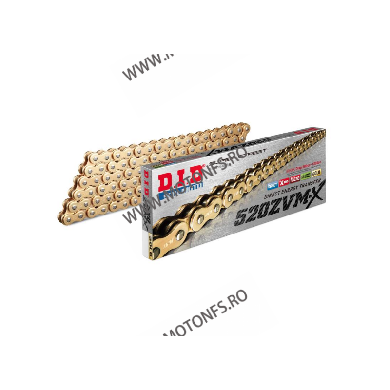 DID - Lant 520ZVM-X cu 102 zale - [Gold] X-Ring Gold/Gold color, ZJ conn.link 1-459-102 / N DID RACING CHAIN DiD Lant 520 486...