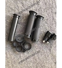 Set 2 Buc Mansoane + Acceleratie Moto Universale Cu Capete Ghidon Negru 1NKX8 1NKX8  Mansoane Moto Universale Cu Capete Ghido...