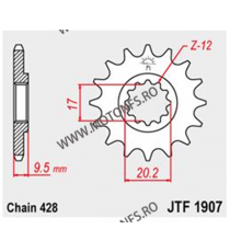 JT - Pinion (fata) JTF1907, 14 dinti - KTM SX85 2004-/ SX105/XC105 2007- 105-354-14 / 726.17.53 JT Sprockets JT Sprockets Pin...