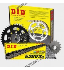 NC750S DCT 2014- Honda DID - kit lant pinioane 17/39, lant 520VX3-112 X-Ring (cu nit) 121-989 / DID-107-030 DID RACING CHAIN ...