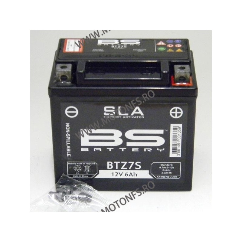 BTZ7S-BS Maintenance free battery - max. 20° tilt BS-BATTERY (YTZ7S-BS) 700.300695 / 297-574 BS BATTERY BS BATTERY 195,00 lei...