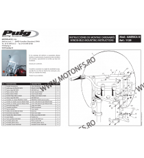 Parbriza Windshield PUIG AMERICA III 1129W transparent HARLEY HONDA, KAWASAKI, SUZUKI, YAMAHA 140.1129W Puig Parbrize pentru ...