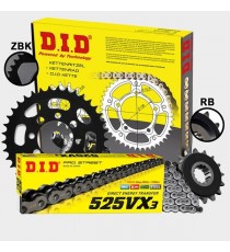 DID - kit lant Suzuki GSX-S 1000 / F 2015- Contine: pinioane 17:44 / DID 525VX3-116 X-Ring 123-048-40 DID RACING CHAIN Kit Su...