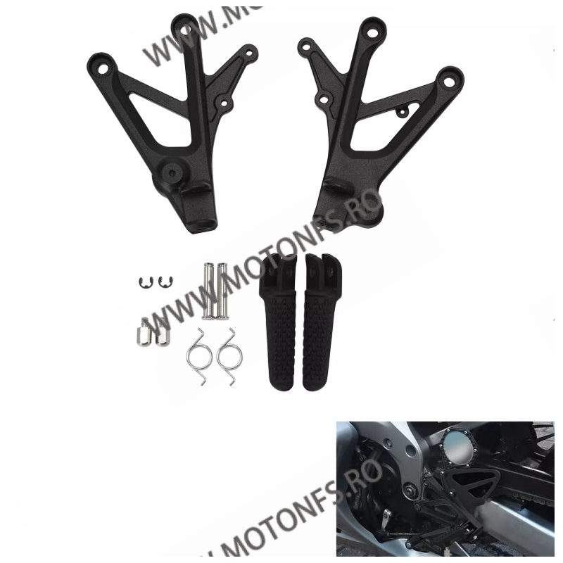 CBR600 F4 1999 2000 F4i 2001 2002 2003 2004 2005 2006 2007 Honda Set Complet pilot Scarite si Suporti scarite Negru xf060B 06...