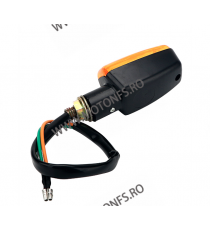 SEMNALIZARE BEC SET 2 BUCATI LAMPA - CORNER LIGHTS W/BULB, BLACK COLOUR AMBER LENS UOJED Lampa Semnalizare Moto Bec Universal...