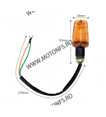 SEMNALIZARE BEC SET 2 BUCATI LAMPA - CORNER LIGHTS W/BULB, BLACK COLOUR AMBER LENS UOJED Lampa Semnalizare Moto Bec Universal...