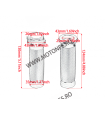 25mm Set 2 Buc Mansoane Cu Capetele De Ghidon Cafe Racer Harley-Davidson Honda Suzuki Kawasaki Yamaha Cruiser Chopper Crom LT...